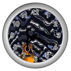 Sound Waves Wall Clock (silver)