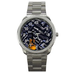 Sound Waves Sport Metal Watch