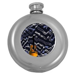 Sound Waves Hip Flask (round) by Rbrendes