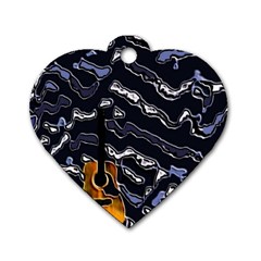 Sound Waves Dog Tag Heart (one Sided)  by Rbrendes