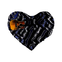 Sound Waves 16  Premium Heart Shape Cushion  by Rbrendes