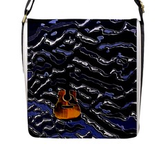 Sound Waves Flap Closure Messenger Bag (large) by Rbrendes