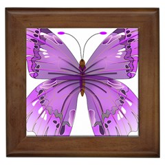 Purple Awareness Butterfly Framed Ceramic Tile by FunWithFibro