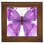 Purple Awareness Butterfly Framed Ceramic Tile Front