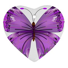 Purple Awareness Butterfly Heart Ornament