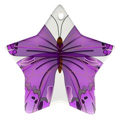 Purple Awareness Butterfly Star Ornament by FunWithFibro