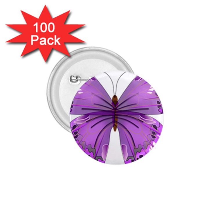 Purple Awareness Butterfly 1.75  Button (100 pack)