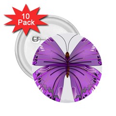 Purple Awareness Butterfly 2 25  Button (10 Pack) by FunWithFibro