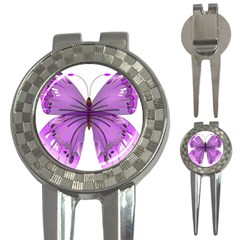 Purple Awareness Butterfly Golf Pitchfork & Ball Marker by FunWithFibro