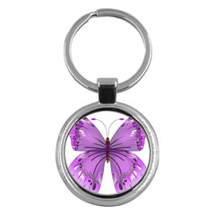 Purple Awareness Butterfly Key Chain (round) by FunWithFibro