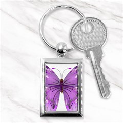 Purple Awareness Butterfly Key Chain (rectangle)