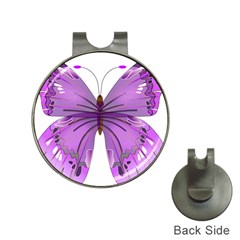 Purple Awareness Butterfly Hat Clip With Golf Ball Marker