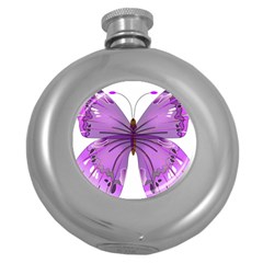 Purple Awareness Butterfly Hip Flask (round) by FunWithFibro