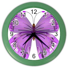 Purple Awareness Butterfly Wall Clock (color)