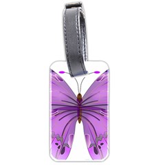 Purple Awareness Butterfly Luggage Tag (two Sides)