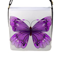 Purple Awareness Butterfly Flap Closure Messenger Bag (large) by FunWithFibro