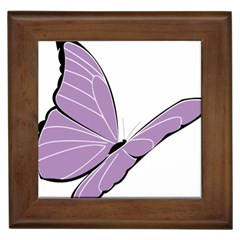 Purple Awareness Butterfly 2 Framed Ceramic Tile