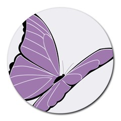 Purple Awareness Butterfly 2 8  Mouse Pad (round)