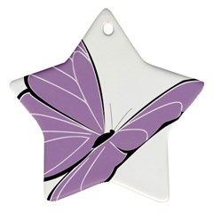 Purple Awareness Butterfly 2 Star Ornament by FunWithFibro