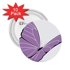 Purple Awareness Butterfly 2 2 25  Button (10 Pack) by FunWithFibro