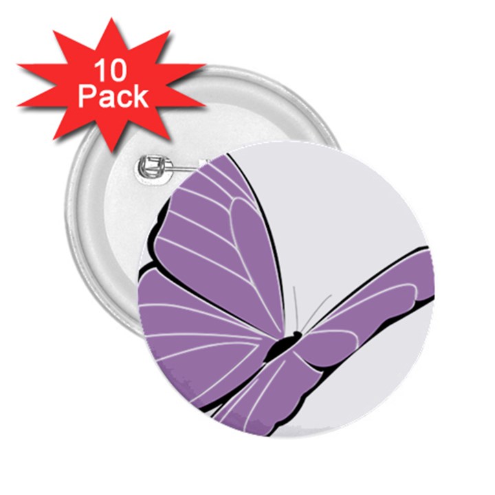 Purple Awareness Butterfly 2 2.25  Button (10 pack)