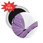 Purple Awareness Butterfly 2 2.25  Button Magnet (10 pack) Front