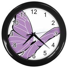 Purple Awareness Butterfly 2 Wall Clock (black)