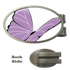 Purple Awareness Butterfly 2 Money Clip (oval)