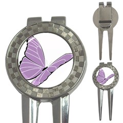 Purple Awareness Butterfly 2 Golf Pitchfork & Ball Marker