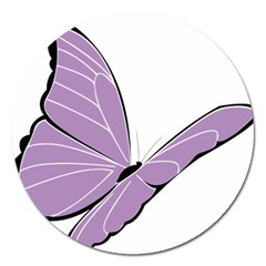 Purple Awareness Butterfly 2 Magnet 5  (round) by FunWithFibro