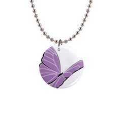 Purple Awareness Butterfly 2 Button Necklace