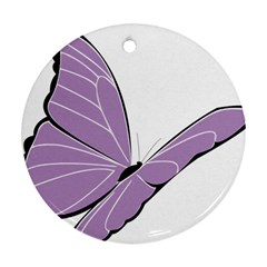 Purple Awareness Butterfly 2 Round Ornament (two Sides) by FunWithFibro