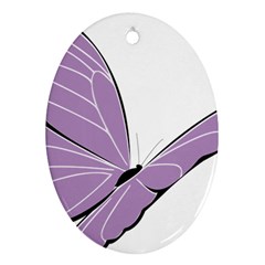 Purple Awareness Butterfly 2 Oval Ornament (two Sides) by FunWithFibro