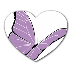 Purple Awareness Butterfly 2 Mouse Pad (heart) by FunWithFibro