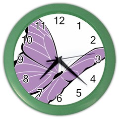 Purple Awareness Butterfly 2 Wall Clock (color)