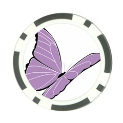 Purple Awareness Butterfly 2 Poker Chip by FunWithFibro