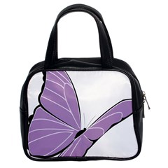 Purple Awareness Butterfly 2 Classic Handbag (two Sides) by FunWithFibro