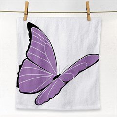 Purple Awareness Butterfly 2 Face Towel by FunWithFibro