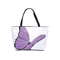 Purple Awareness Butterfly 2 Large Shoulder Bag by FunWithFibro