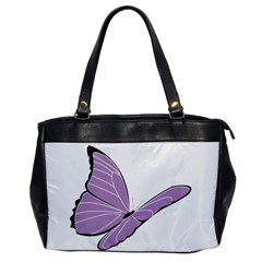 Purple Awareness Butterfly 2 Oversize Office Handbag (one Side) by FunWithFibro