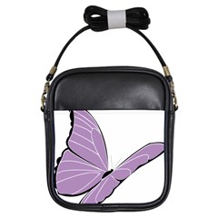 Purple Awareness Butterfly 2 Girl s Sling Bag