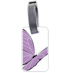 Purple Awareness Butterfly 2 Luggage Tag (two Sides) by FunWithFibro