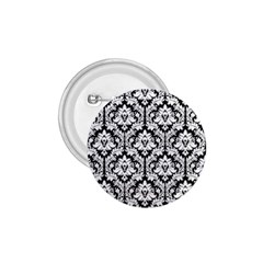 White On Black Damask 1 75  Button