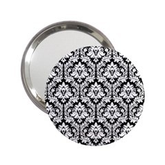 White On Black Damask Handbag Mirror (2 25 ) by Zandiepants