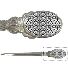 White On Black Damask Letter Opener