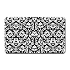 White On Black Damask Magnet (rectangular) by Zandiepants