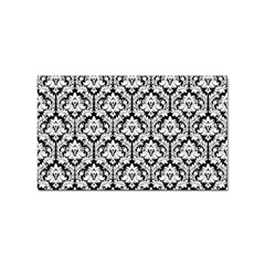 White On Black Damask Sticker 10 Pack (rectangle) by Zandiepants