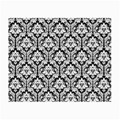 White On Black Damask Glasses Cloth (small, Two Sided) by Zandiepants