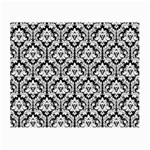 White On Black Damask Glasses Cloth (Small, Two Sided) Front