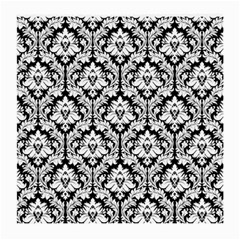 White On Black Damask Glasses Cloth (medium) by Zandiepants